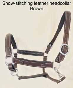 Diseño personalizado marrón inglés sillín caballo Halter genuino D.D cuero Noseband tocado Premium ecuestre caballo equipo - Product Image 5