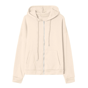 Sweats à capuche pour femmes Sweats à capuche zippés à manches longues Couleur unie Casual Cotton Sweats à capuche à la mode Tops avec poche - Product Image 5