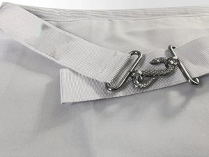 Tablier en textile blanc uni Regalia Blue Lodge avec piqûres d'arc personnalisé selon la demande Service OEM Ronpex de qualité supérieure - Product Image 3