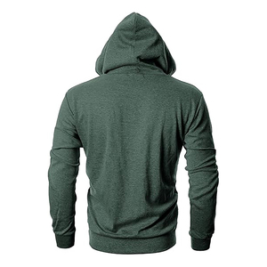 Sweat à capuche décontracté pour homme, personnalisé, simple, uni, 100% polyester, polaire, léger, respirant, séchage rapide, antibactérien - Product Image 3