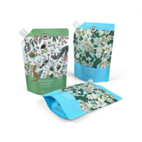 Sachet Doypack en plastique PE de qualité alimentaire avec bec verseur, imprimé personnalisé, pour lessive et recharge de savon liquide, 1 Litre