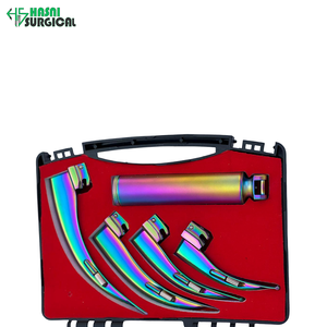 Low Price Wholesale <b>Instruments</b> Best Quality Stainless Steel Manual Fiber <b>Optic</b> Macintosh Laryngoscope Set Multi Color - Product Image 3