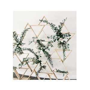 Handmade Iron <b>Gold</b> Color <b>Backdrop</b> Designer Triangle Design <b>Backdrop</b> For Wedding And Event Usage <b>Backdrop</b> - Product Image 1