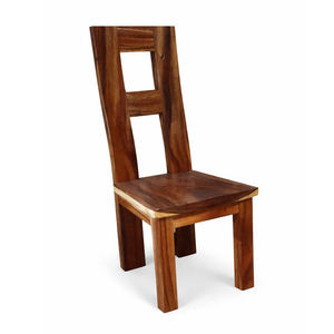 Silla de Comedor de Madera de Suar Sólida y Estética, Hecha a Mano, Acabado Natural Moderno, Respaldo Alto, Construcción Resistente para Hogar u Hotel - Product Image 2