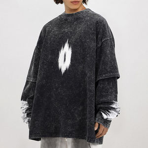 Nueva Llegada, Camiseta de Calle Personalizada, 100% Algodón, Lavado Ácido, Estampado Digital, Manga Corta, Doble Capa, Mangas Dobles - Product Image 3