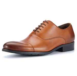 Zapatos Oxford Clásicos de Moda, Transpirables, de Cuero Genuino para Hombre, Cómodos, Duraderos, Formales de Negocios, para Uso Diario en la Oficina - Product Image 1