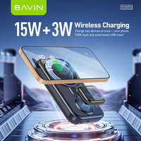 BAVIN Li-Polymer PC1037S Plug Uk 5000mah Holder Wireless Power Bank avec câble Usb