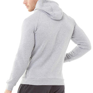 Sweat à capuche zippé vierge en molleton épais 100% coton, style streetwear hiver, personnalisable avec logo sur le devant, respirant, unisexe, haute qualité - Product Image 2