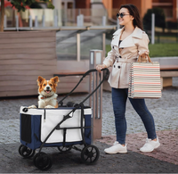 Poussette de voyage à grande capacité, à quatre roues, avec porte-animaux amovible, directement de l'usine