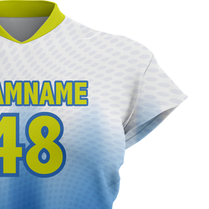 Conjunto de Uniforme de Voleibol Personalizado para Mujer, Poliéster con Impresión por Sublimación, Manga Corta, Cuello en V, Uniforme de Equipo, Secado Rápido, Transpirable, para Entrenamiento - Product Image 3