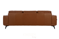 Luxuriöses Modernes Echtleder-Sofa-Set mit Langlebiger Komfortabler Polsterung, Kissenrücken, Holzbeinen und Geraden Armlehnen für Hotel und Villa