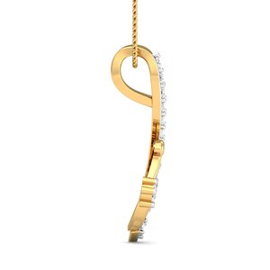 Minimal Wave Zircon Brass Pendant 18k Gold Plated Curved Geometric Wholesale Necklace For Women - Product Image 6