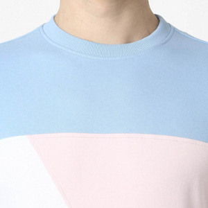 Respirant de haute qualité basique bleu à motifs rond col rond surdimensionné hommes sweat personnalisé coton mélangé sweat en gros - Product Image 2