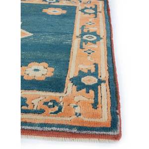 Tapis en laine noué à la main Nuray Blue Pae-1253, motif médaillon oriental, pour la maison, rectangulaire 9x12, pour salon, chambre à coucher, chambre d'adolescent - Product Image 4