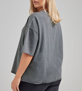 Alta calidad 100% algodón 220 GSM ligero de gran tamaño mujeres camiseta personalizada pantalla impresa Logo Hip Hop mujeres camisetas - Product Image 3