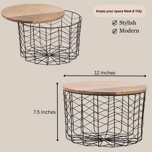 Canasta de Alambre para Frutas con Tapa de Madera, Color y Tamaños Personalizables, Ecológica, para Hogar y Hoteles, Uso en Cocina - Product Image 5