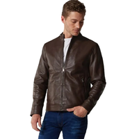Vestes en cuir pour moto d'hiver classiques réversibles coupe-vent pour hommes, personnalisées avec un motif en relief