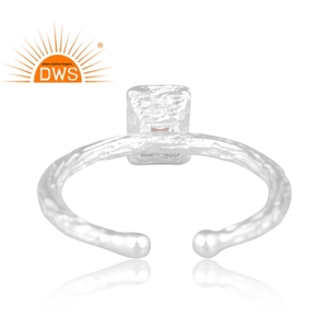 แหวน925พลอยสีเงินสเตอร์ลิงสีรุ้งประดับดวงจันทร์ปรับได้แหวนผลิตตามแบบ - Product Image 4