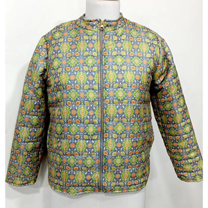 เสื้อแจ็คเก็ตครอปพิมพ์ลายดอกไม้ผ้าซาตินไหมแท้ 100% คุณภาพสูงสำหรับฤดูหนาว  ขนาดใหญ่พิเศษ XL เป็นมิตรกับสิ่งแวดล้อม  รับทำโลโก้ตามสั่ง สำหรับผู้หญิง ODM - Product Image 1