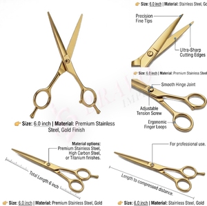 กรรไกรตัดผมระดับพรีเมียม สีโรสโกลด์ กรรไกรตัดผมสุดหรู - Product Image 6