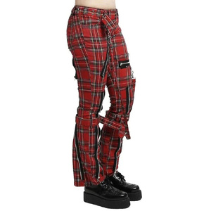 Pantalon gothique pour femme, pantalon rock rigide, pantalon en jean à carreaux rouge, alternative 2026 - Product Image 3