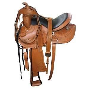 Compre el sillín Western Pleasure Trail Riding de calidad superior con cuero hecho a mano de grado superior mejor para carreras de equitación Reining - Product Image 5