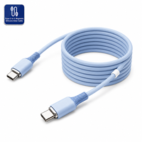 Câble de charge rapide magnétique USB-C vers USB-C en silicone 100 cm, cordon de données tressé USB-C PD multifonction pour appareils Apple