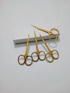 Tijeras Profesionales para Bebés, Acero Inoxidable con Recubrimiento de Plasma Dorado, Hoja Curva, Logotipo Personalizado, Instrumentos de Belleza - Product Image 3