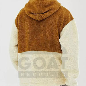 เสื้อฮู้ดเชอร์ปาผู้ชายปี 2025 แบบเรียบสีพื้น สไตล์สตรีท ผ้าฝ้าย 100% ผ้าฟลีซหนานุ่ม เสื้อกันหนาวมีกระเป๋า - Product Image 4