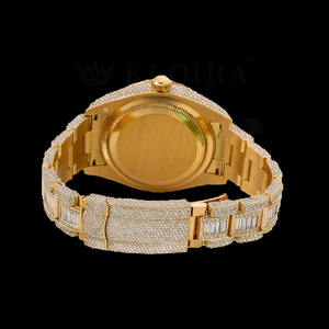 Reloj mecánico automático con esfera de lujo de diamante helado completo para movimiento automático suizo reloj de acero inoxidable analógico al por mayor - Product Image 2