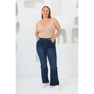 Jeans à jambes larges bleu marine grande taille - Product Image 5