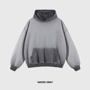 Haute qualité poids lourd 100% coton hommes sweats à capuche soleil fané pull Streetwear survêtements Denimes polaire à capuche - Product Image 5