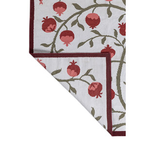 Alhambra Ivory - Alfombras de lana planas tejidas a mano con diseño floral de diamantes, alfombras rectangulares de yute para el hogar, dormitorio, pasillo - Modelo ADWL-13305 - Product Image 5