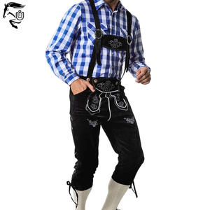 OEM Oktoberfest Pantalon en cuir bavarois pour hommes de qualité supérieure allemand Lederhosen Heavyweight Vintage Plain Dyed Straight Light - Product Image 2