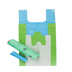 Amidon de maïs biodégradable imprimé sur mesure et sacs de transport en PLA avec poignée à boucle souple emballage écologique et réutilisable - Product Image 4