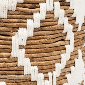 Cesta de jacinto de agua con adornos de tela, cesta de almacenamiento hecha a mano, venta al por mayor, ecológica, hecha en Vietnam - Product Image 5