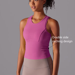 Hot Selling <b>Women</b> Sleeveless Tank <b>Top</b> Cropped Sports Running Fitness Breathable Sports Bra <b>Yoga</b> <b>Top</b> - Product Image 3