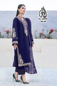 El último diseñador Pure Georgette Chiffon bordado Work Fancy Kurti Set - Product Image 2