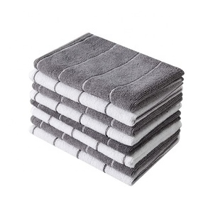 Usine en gros de service gris gaufré tissé brodé 100% coton tissu Serviette Golf ensemble de serviettes de cuisine pour la décoration de mariage - Product Image 5