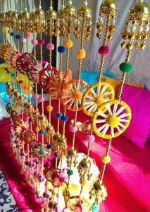 Cadena de pompón Kaleera mexicana para boda india Mehndi Party Fiesta Festival decoración colorida cabina de fotos decoración de fondo - Product Image 5