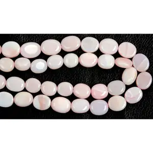 Natürliche rosa Opal-Edelstein-Perlen ovale Form glatte Perlen handgefertigte geborene Perlen für Armband Schmuckherstellung