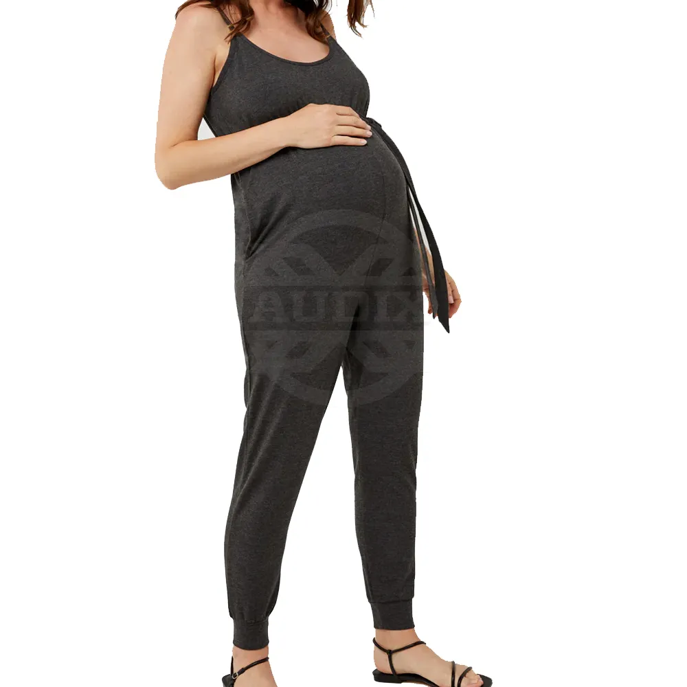 2023 Jumpsuits सिर्फ जीवन एक छोटे से आसान obsessing के बिना आस्तीन टाई कमर मातृत्व से अधिक Jumpsuit