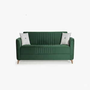 Sofá Cama Extensible Portátil Convertible con Estructura de Madera Maciza, Mecanismo Click Clack, Tapicería de Tela Estilo Europeo - Product Image 1