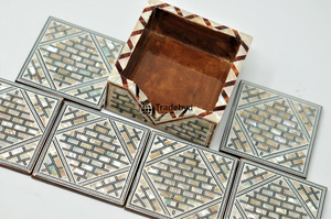 Tradebyd Posavasos hecho a mano con incrustaciones de fregona Decoración de mesa Premium para espacios de comedor elegantes - Product Image 2
