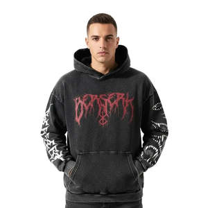 เสื้อฮู้ด Berserk สไตล์โกธิค ปักลาย 3 มิติ ผ้าเฟรนช์เทอร์รี่แบบดิสเทรส พิมพ์ลายซิลค์สกรีน ไซส์ XXS - Product Image 1