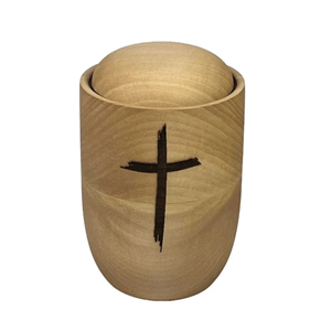Bois de frêne Christianisme OEM ODM logo Urne en bois de style américain pour urne humaine Nouvelle arrivée du Vietnam pour les fournitures funéraires - Product Image 5
