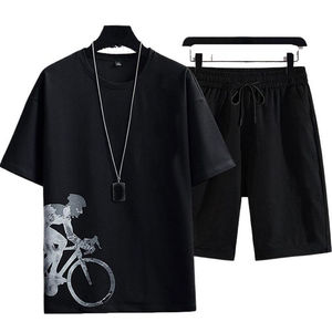 Conjunto Deportivo de Verano para Hombre al por Mayor, 2 Piezas, Camiseta y Pantalones Cortos, Ligero y Transpirable, Poliéster/Algodón, Logotipo Personalizado - Product Image 6