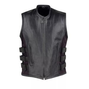 Vente en gros Nouvelle mode pour hommes Gilet en cuir véritable Gilet avec logo personnalisé et design Gilet sans manches pour hommes - Product Image 1