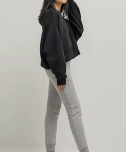 Sweat-shirt d'hiver pour femme à col rond, en molleton de coton épais, toucher doux, style streetwear décontracté, étiquette personnalisée sur le devant, OEM ODM - Product Image 5