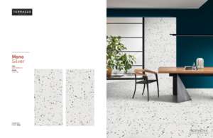 Azulejos de Porcelana Premium con Acabado Tallado con Aspecto de Terrazo MONO SILVER - Product Image 2